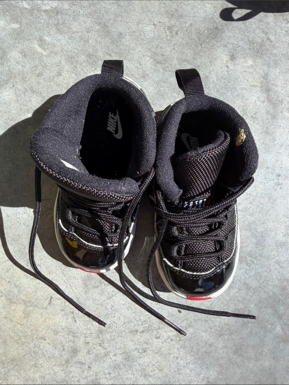 Nike Kids Black High-Top Sneakers with Patent Toe